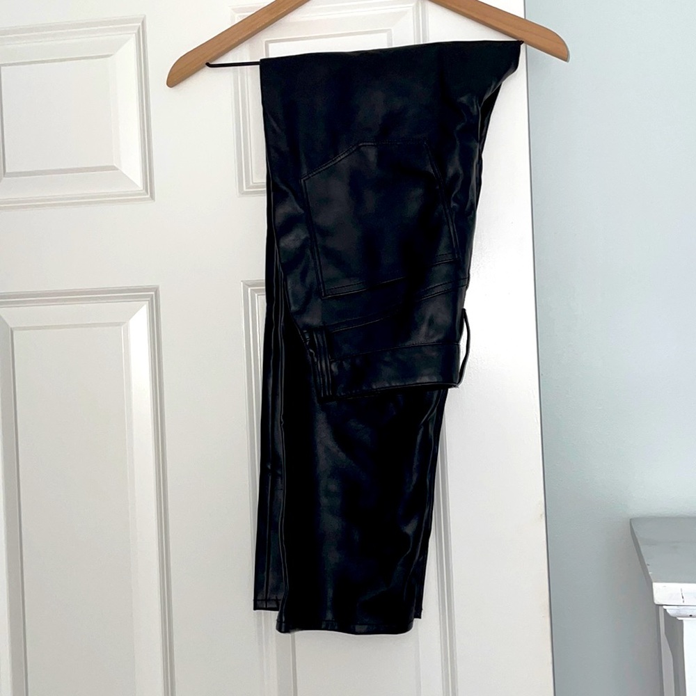 Madewell faux leather pants. Perfect vintage straight jean